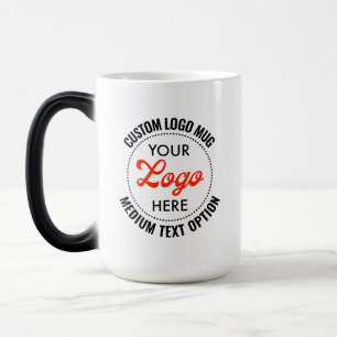 Mágica Taza con logo promocional de texto mediano que cam