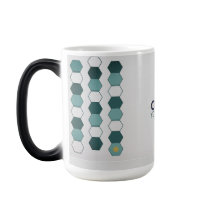 Taza con patrón geométrico hexagonal moderno