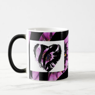 Mágica Taza Corazón Mariposa Morada – Café Artístico