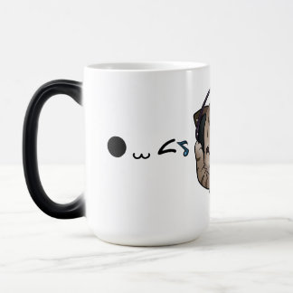 Mágica Taza corazones kawaii lindo gato blanco