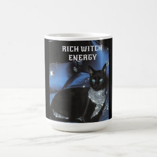Mágica Taza de bruja de energía rica de Halloween gato ne