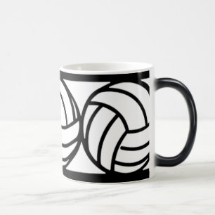 Mágica Taza de café blanco y negro del voleibol