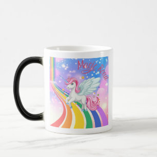 Mágica Taza de café Camino Arcoíris Unicornio Mágico Pega