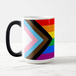 Mágica Taza de café con bandera de orgullo progresista LG