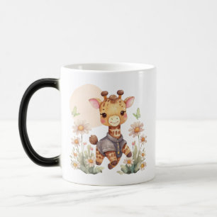 Mágica Taza de café con diseño de cebra y jirafa linda