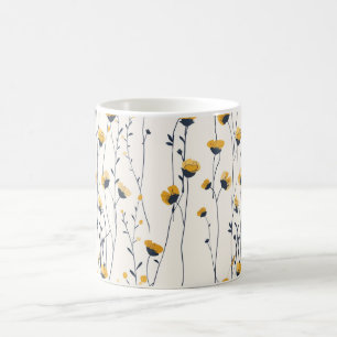 Mágica taza de café con flores, taza de café con flores,