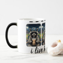 Taza de café de béisbol de mapache divertido – Viv