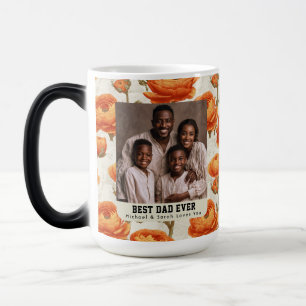 Mágica Taza de café de cumpleaños para papá con flor de r