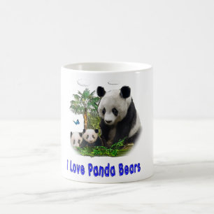 Mágica Taza de café de dos tonos de osos panda