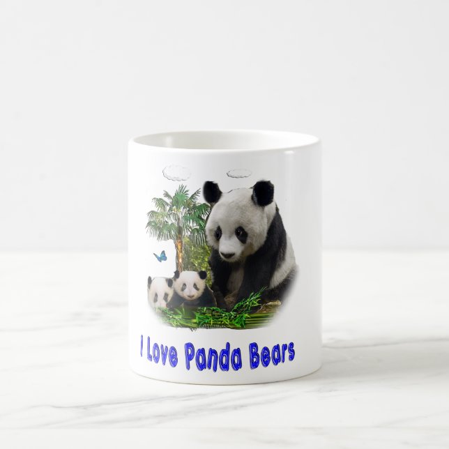 Mágica Taza de café de dos tonos de osos panda (Centro)