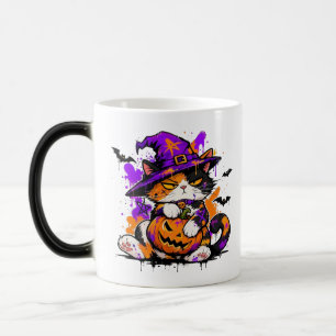 Mágica Taza de café de Halloween L&S Witch Cat