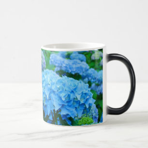 Mágica Taza de café de hortensias azules cambiantes