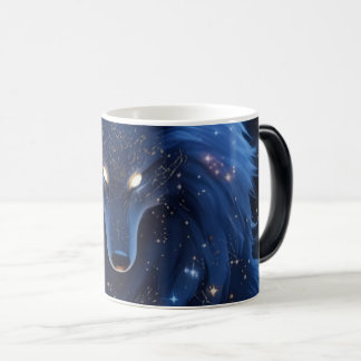 Mágica Taza de café Espíritu Místico Brillante Lobo Neon