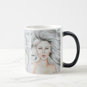Mágica Taza de café Morphing del color de la diosa del