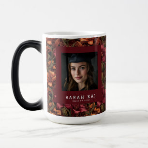 Mágica Taza de café para graduada con patrón de lirios co