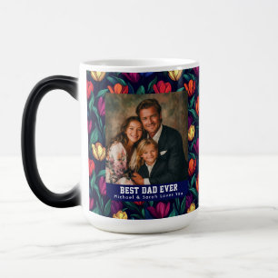 Mágica Taza de café personalizada con foto de tulipán art