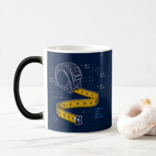 Mágica Taza de café personalizada para carpintero 'Mide d