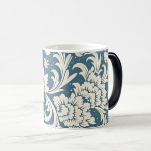 Mágica Taza de cerámica floral vintage Botanica azul y