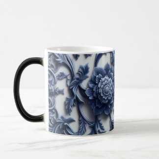 Mágica Taza de cerámica floral vintage | Botanica azul y
