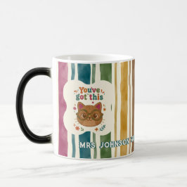 Mágica Taza de gato personalizada para maestro | Nombre y