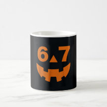 Taza de Halloween Cara de Calabaza 67 Seis Siete
