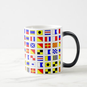 MÁGICA TAZA DE LAS BANDERAS DE SEÑAL DEL VELERO