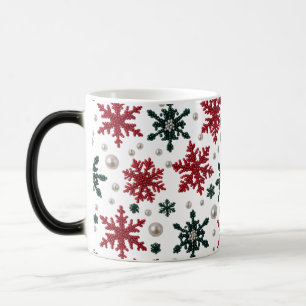 Mágica Taza de lujo con patrón de copo de nieve perlado q