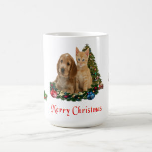 Mágica Taza de Navidad de cachorro y gatitos