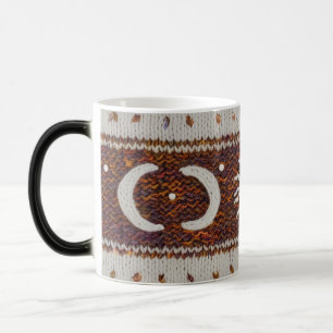 Mágica Taza de punto de pluma celeste boho de cambio de c