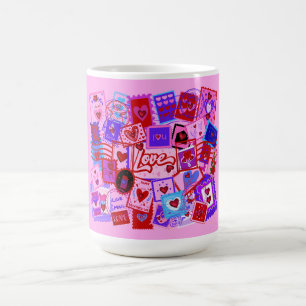 Mágica Taza de sellos postales de correo de San Valentín