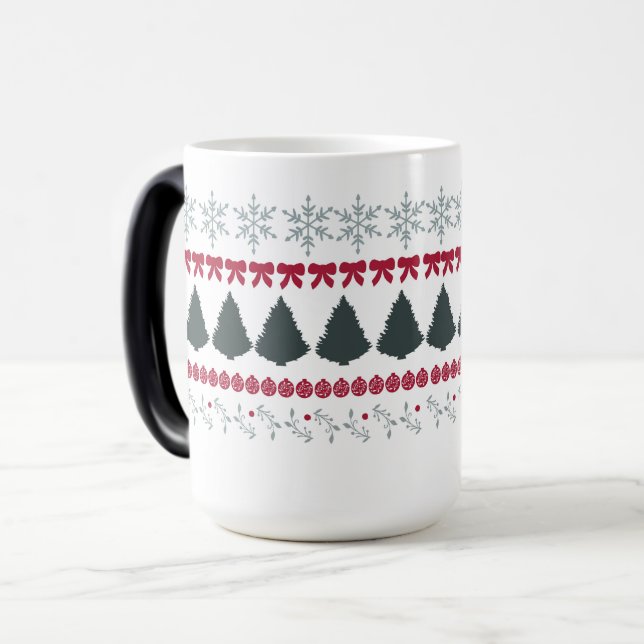 Mágica Taza de suéter de Navidad de Faire Isle (Anverso izquierdo)