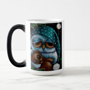Mágica Taza del búho del mundo de la buena mañana