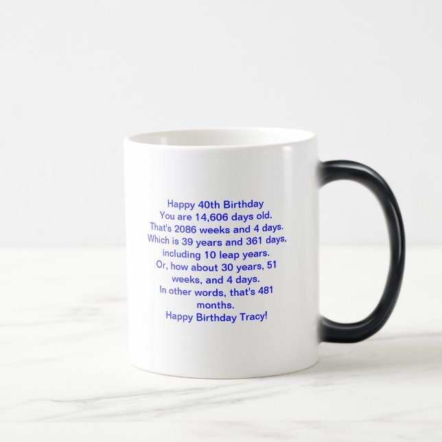 Mágica Taza del cumpleaños (Derecha)