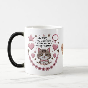 Mágica Taza Encantadora de Gato Kawaii – Corazones y Estr
