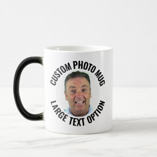 Mágica Taza grande de texto personalizado con foto que ca