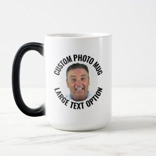 Mágica Taza grande de texto personalizado con foto que ca