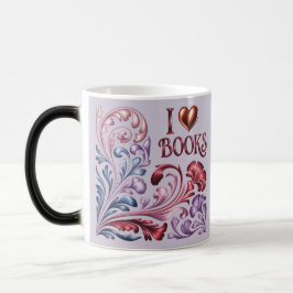 Mágica Taza Lavanda Art Nouveau 'Me Encantan Libros'