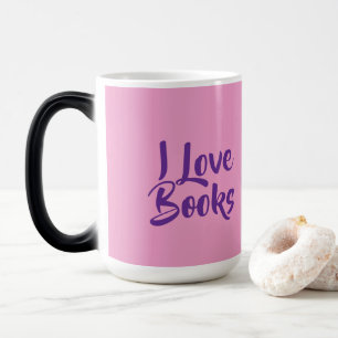 Mágica Taza Morada Cambiante Amantes de Libros Rosa