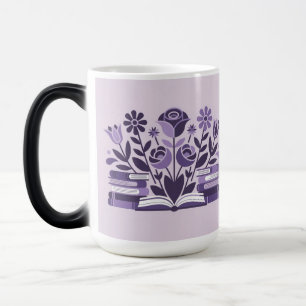 Mágica Taza Morfológica Amantes de Libros Flores