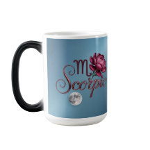 Taza Morfológica Escorpio Azul Glifo Luna Peonía