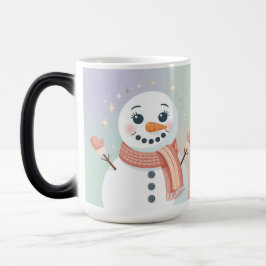 Mágica Taza Morfológica Hombre de Nieve Blanco Pastel
