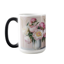 Taza Morphing Art Déco de Peonías Rosadas