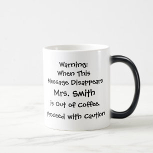 Mágica Taza Morphing de la advertencia del profesor