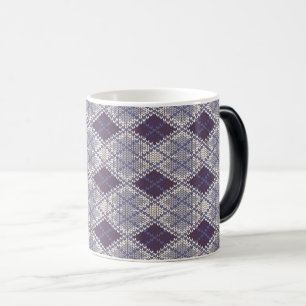Mágica Taza Morphing de punto PLUM ARGYLE