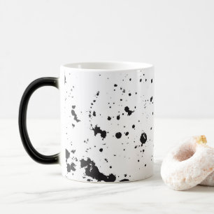 Mágica Taza negra de la pintura de la salpicadura