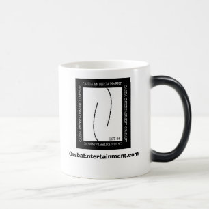 Mágica Taza negra del logotipo del vintage de Casba