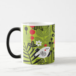 Mágica Taza Pájaro Alegre en un Jardín Exuberante