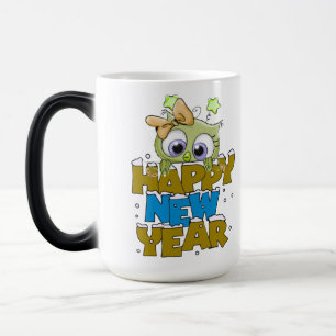 Mágica Taza para año nuevo con búho lindo