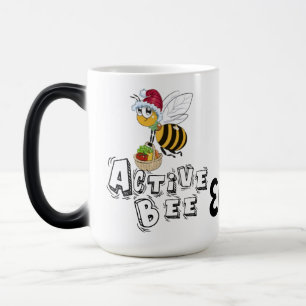 Mágica Taza personalizada  con abeja de papá Noel