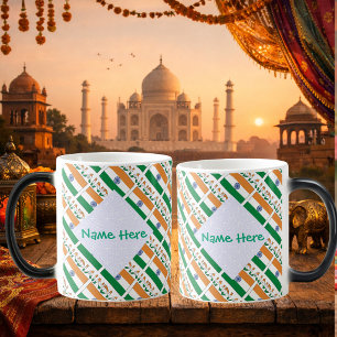 Mágica Taza personalizada con la bandera de la India en m